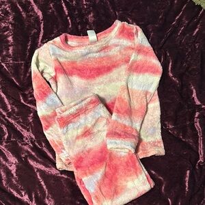 Carter's Pink and White Pajama Set with Tie-Dye Design